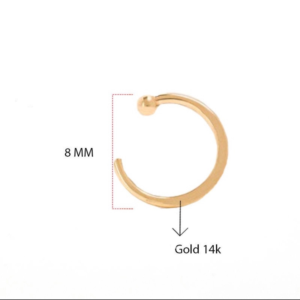 Solid 14K Gold Cuff Hoop Ball Hugging Earring